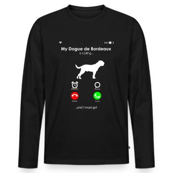 Dogue de Bordeaux - T-shirt manches longues Premium bio Homme - noir - Devant - Nico (187cm)