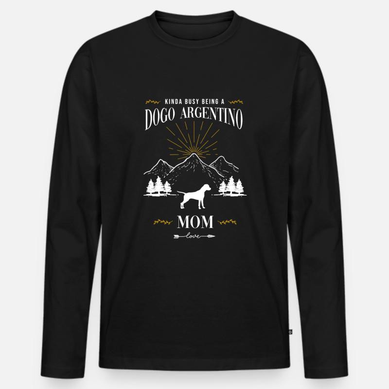 Dogo Argentino - Männer Premium Bio Langarmshirt - Schwarz