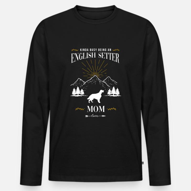 English Setter - Männer Premium Bio Langarmshirt - Schwarz