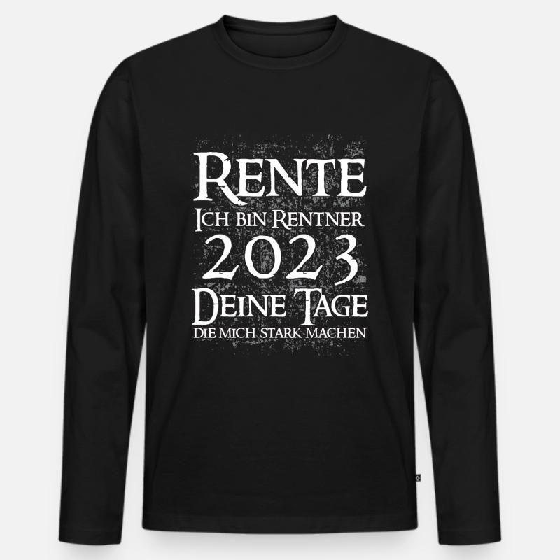 Rente - Männer Premium Bio Langarmshirt - Schwarz