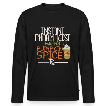 Apotheker Thanksgiving Pumpkin Spice - Männer Premium Bio Langarmshirt - Schwarz - Vorne - Nico (187cm)