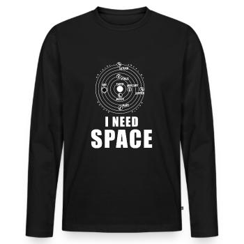 I Need Space Sonnensystem Planet Weltraum Weltall - Männer Premium Bio Langarmshirt - Schwarz - Vorne - Nico (187cm)