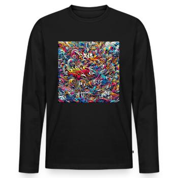 Graffiti Pulse - Men's Premium Organic Long Sleeve Shirt - black - Front - Nico (187cm)