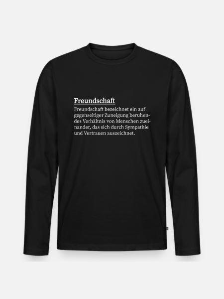 Freundschaft - Männer Premium Bio Langarmshirt - Schwarz