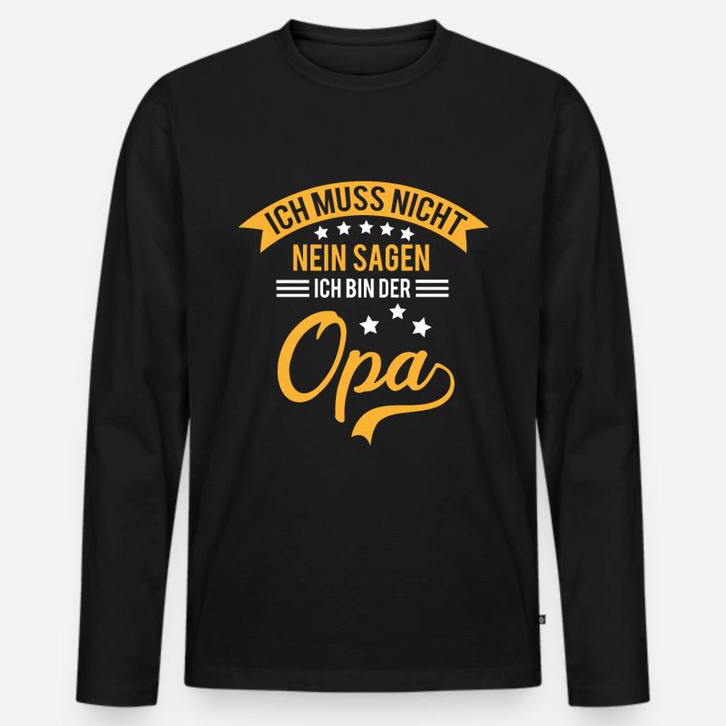 bester Opa - Männer Premium Bio Langarmshirt - Schwarz