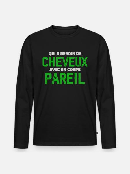 For Bald Funny Baldness - Men's Premium Organic Long Sleeve Shirt - black