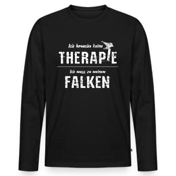 Falkner Falknerin Falknerei falconry Falke falcon - Männer Premium Bio Langarmshirt - Schwarz - Vorne - Nico (187cm)
