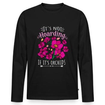 Orchidee Geschenkidee Frauen Floristin Orchidee - Männer Premium Bio Langarmshirt - Schwarz - Vorne - Nico (187cm)