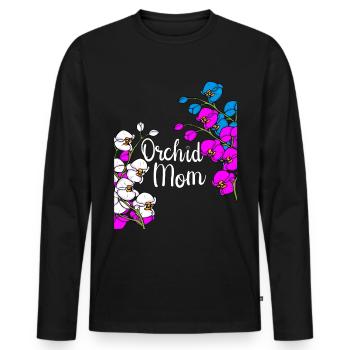 Orchidee Muttertag Geschenk Floristin Orchidee - Männer Premium Bio Langarmshirt - Schwarz - Vorne - Nico (187cm)