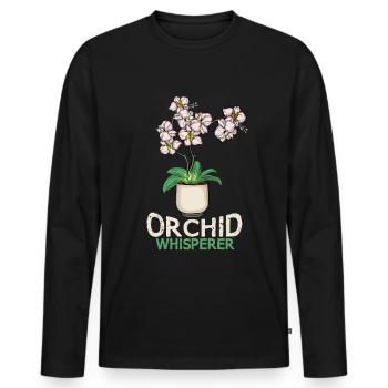 Orchidee Geschenk Frauen Blume Floristin Orchidee - Männer Premium Bio Langarmshirt - Schwarz - Vorne - Nico (187cm)