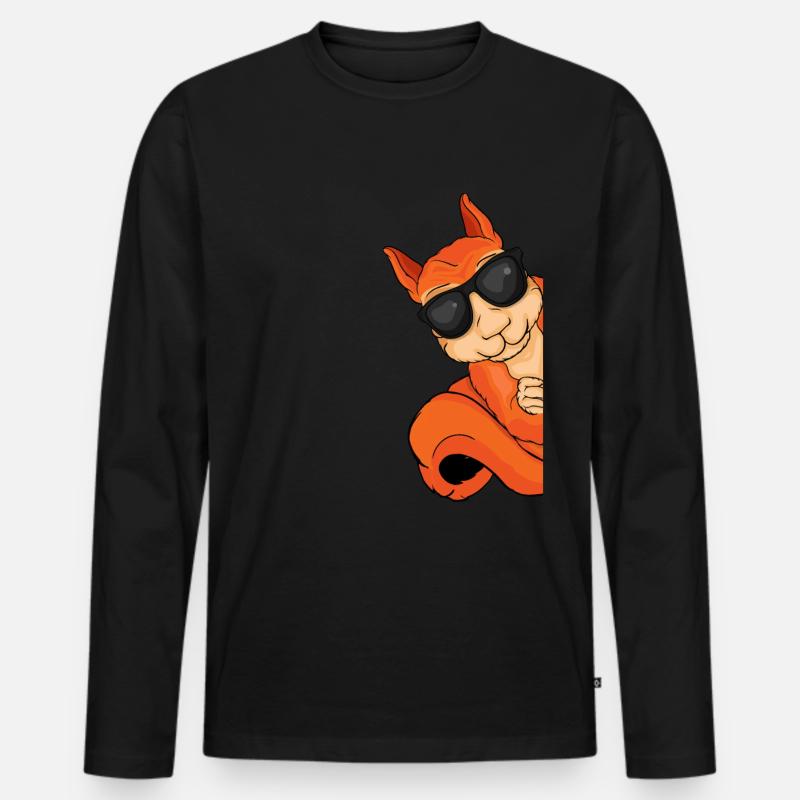 Eichhörnchen Geschenk Kinder Cooles Eichhörnchen - Männer Premium Bio Langarmshirt - Schwarz