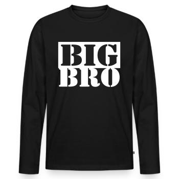 BIG BRO - LIL BRO look partenaire - T-shirt manches longues Premium bio Homme - noir - Devant - Nico (187cm)