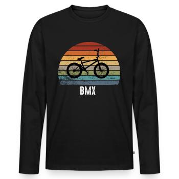 BMX - Men's Premium Organic Long Sleeve Shirt - black - Front - Nico (187cm)