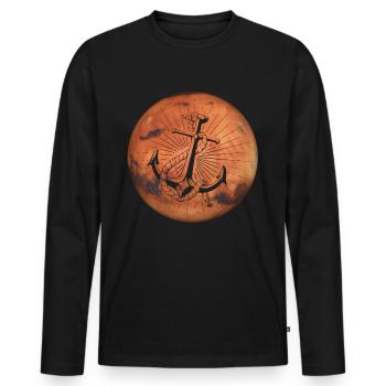 Crazy Mars - Ancre - T-shirt manches longues Premium bio Homme - noir - Devant - Nico (187cm)