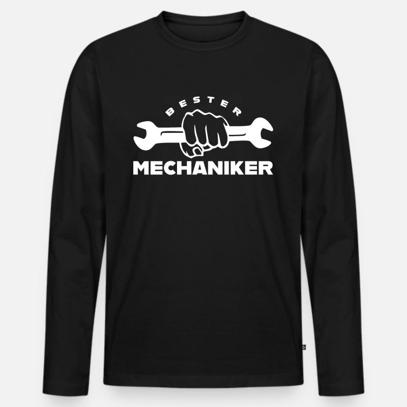 Bester Mechaniker - Männer Premium Bio Langarmshirt - Schwarz