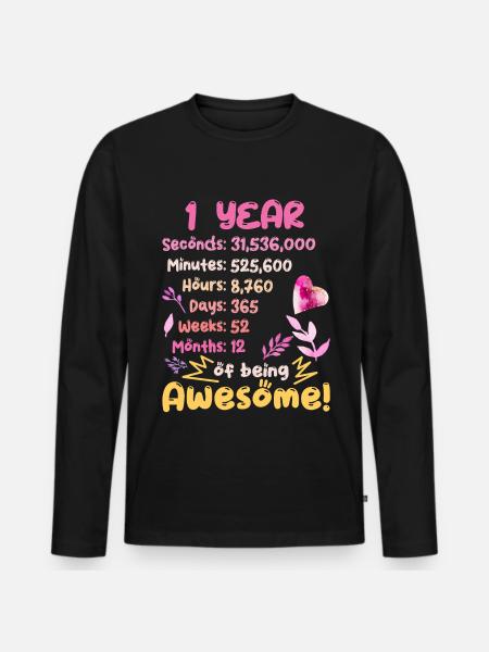 Fødselsdagsoutfit til 1 årig! 1 års fødselsdag - Premium økologisk langærmet T-shirt til mænd - sort