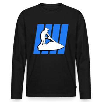 jet ski - Männer Premium Bio Langarmshirt - Schwarz - Vorne - Nico (187cm)