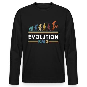 Evolution - BMX - T-shirt manches longues Premium bio Homme - noir - Devant - Nico (187cm)
