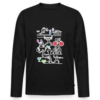 Jeux d’été Sport Loisirs Sportif Artiste - T-shirt manches longues Premium bio Homme - noir - Devant - Nico (187cm)