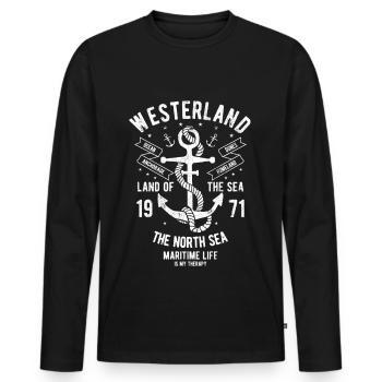 WESTERLAND SYLT NORDSEE Therapy Gifts Shirts - Men's Premium Organic Long Sleeve Shirt - black - Front - Nico (187cm)