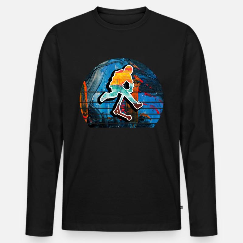 Freestyle-Roller - Männer Premium Bio Langarmshirt - Schwarz