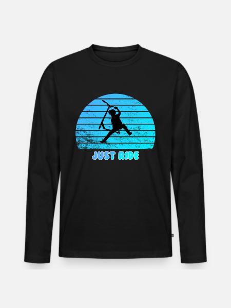 Just ride - Männer Premium Bio Langarmshirt - Schwarz