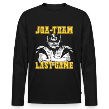 2reborn JGA Team Groom Football Wedding wh - Männer Premium Bio Langarmshirt - Schwarz - Vorne - Nico (187cm)