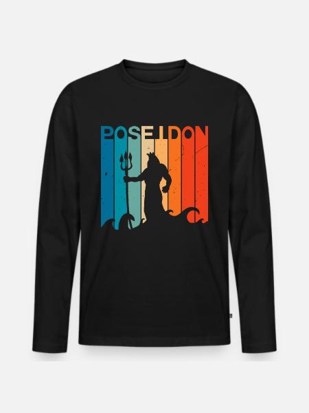 poseidon Quote Graphic Bestsellers - Men's Premium Organic Long Sleeve Shirt - black