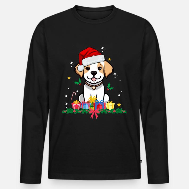 Hund Weihnachten. Weihnachtsgeschenk - Männer Premium Bio Langarmshirt - Schwarz