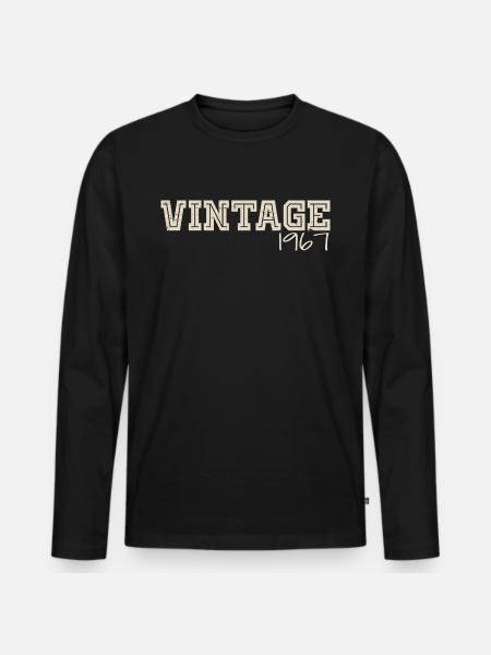 Vintage 1967 Original 1967 Retro 1967 Gift 1967 - Men's Premium Organic Long Sleeve Shirt - black