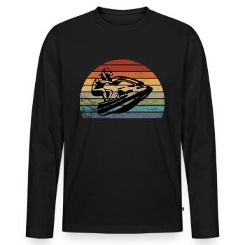 jet ski - Männer Premium Bio Langarmshirt - Schwarz - Vorne - Nico (187cm)