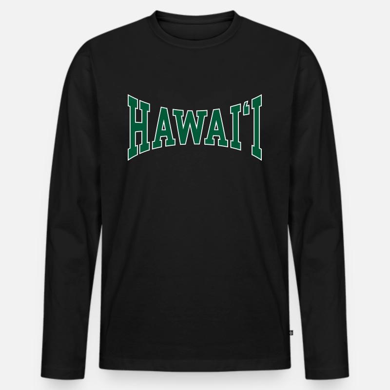 Hawaii - Männer Premium Bio Langarmshirt - Schwarz