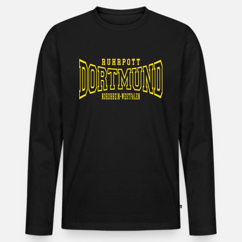 Dortmund - Männer Premium Bio Langarmshirt - Schwarz