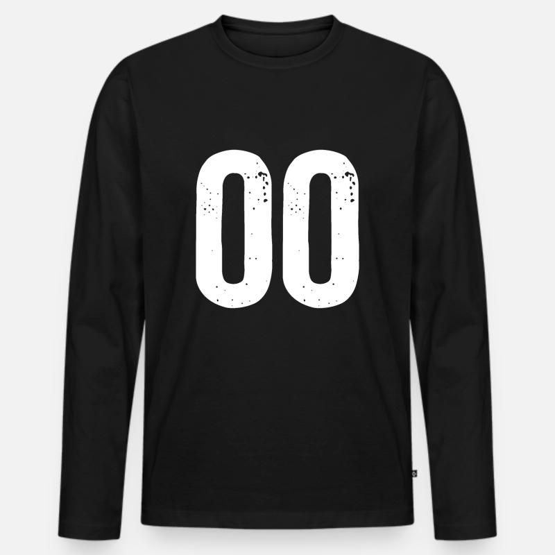 00 Zahlen Weiß - Männer Premium Bio Langarmshirt - Schwarz