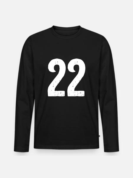 22 Numbers White - Men's Premium Organic Long Sleeve Shirt - black