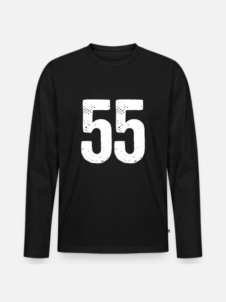 55 Numbers White - Men's Premium Organic Long Sleeve Shirt - black