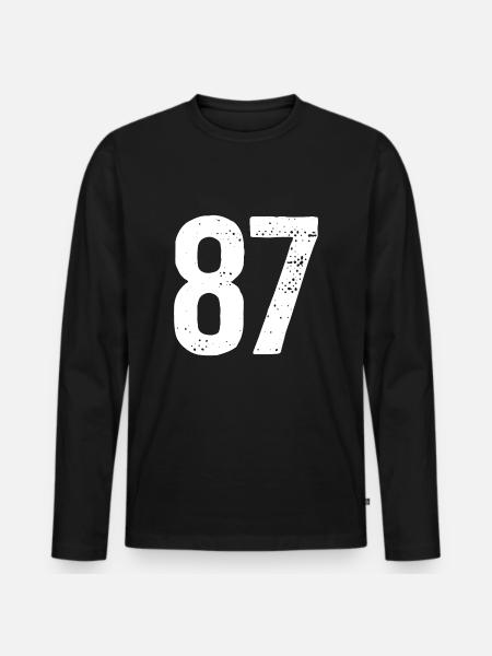 87 Numéros Blanc - T-shirt manches longues Premium bio Homme - noir