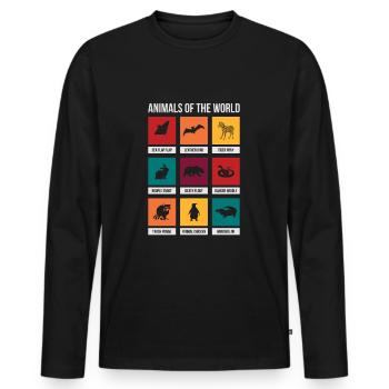 Animaux du monde Cadeau de nom d'animal drôle - T-shirt manches longues Premium bio Homme - noir - Devant - Nico (187cm)