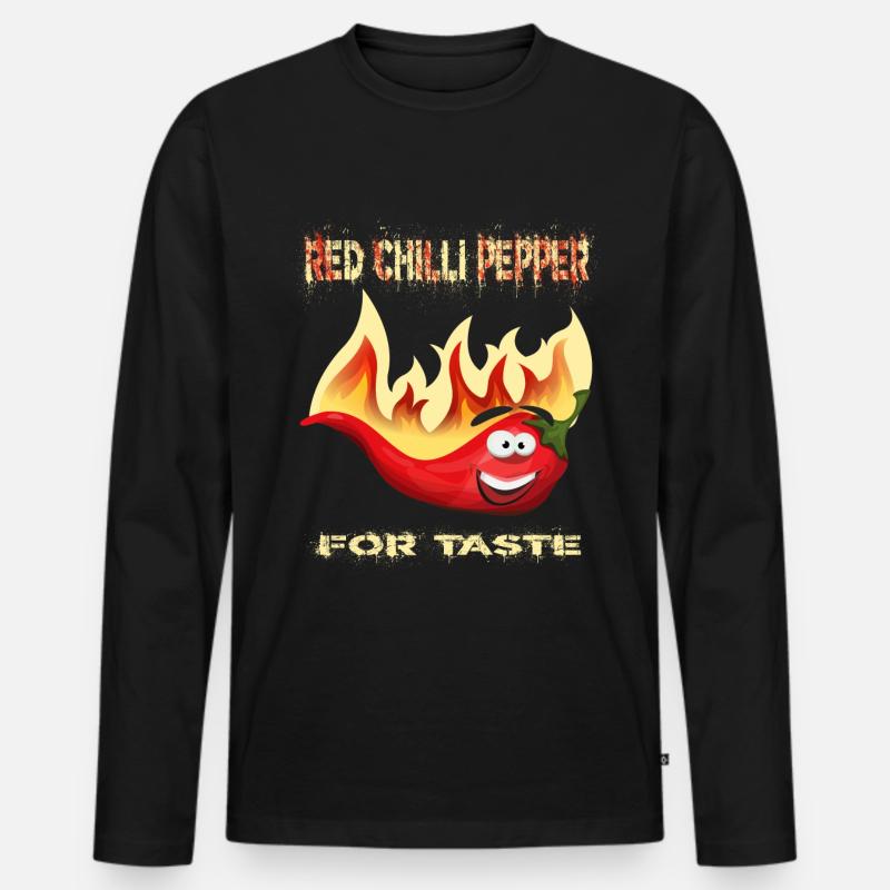 Red Chilli Pepper - Männer Premium Bio Langarmshirt - Schwarz