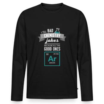 Chemistry Chemist Saying Jokes Argon Gift - Men's Premium Organic Long Sleeve Shirt - black - Front - Nico (187cm)