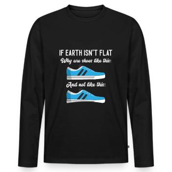 Chaussures Terre plate - T-shirt cadeau Terre plate - T-shirt manches longues Premium bio Homme - noir - Devant - Nico (187cm)