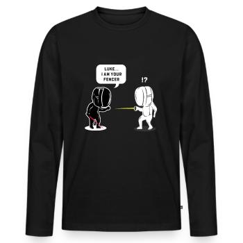 Fencing Fencer fencer Florett Degen gift - Men's Premium Organic Long Sleeve Shirt - black - Front - Nico (187cm)