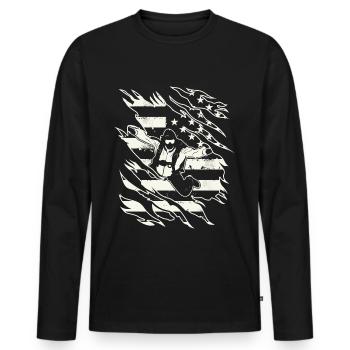 Skydive Skydiving Skydiver Skydiving - Men's Premium Organic Long Sleeve Shirt - black - Front - Nico (187cm)
