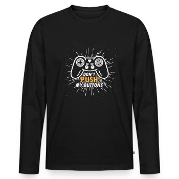 Gamer Gaming Videospiel Videogame Konsole zocken - Männer Premium Bio Langarmshirt - Schwarz - Vorne - Nico (187cm)