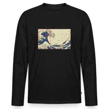 Math mathématicien professeur de mathématiques Fibonacci - T-shirt manches longues Premium bio Homme - noir - Devant - Nico (187cm)