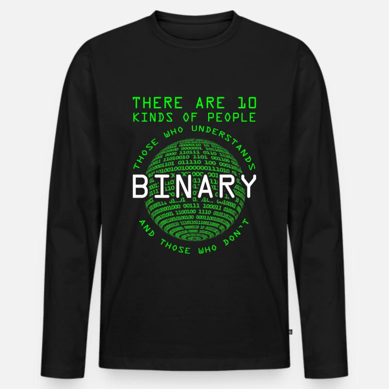 Programmierer Coder Informatiker Nerd Geek Binär Männer Premium Bio Langarmshirt