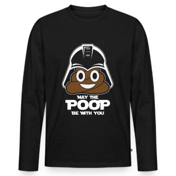 Merde Pile de Nerd Geek Science Fiction Science-fiction - T-shirt manches longues Premium bio Homme - noir - Devant - Nico (187cm)