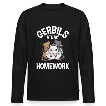 Gerbil Gerbils Gerbil Rodent - Men's Premium Organic Long Sleeve Shirt - black - Front - Nico (187cm)