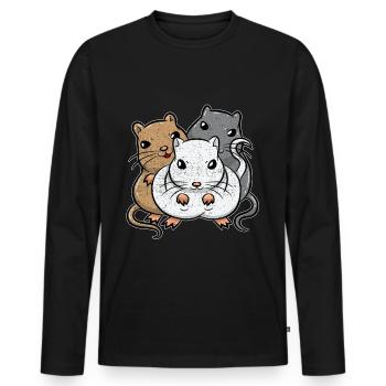 Gerbil Gerbils Gerbil Rodent - Men's Premium Organic Long Sleeve Shirt - black - Front - Nico (187cm)