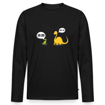 Atheismus Atheist Wissenschaft Dinosaurier Science - Männer Premium Bio Langarmshirt - Schwarz - Vorne - Nico (187cm)